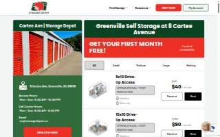 Storage Depot - Greenville website
