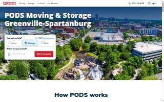 PODS Moving & Storage of Spartanburg website