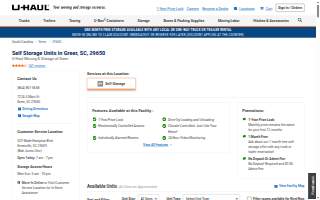 U-Haul Moving & Storage of Greer website