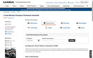 Trailer Rental at U-Haul of Greenville website