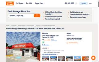 Public Storage of Taylors website
