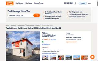 Public Storage of Mauldin website