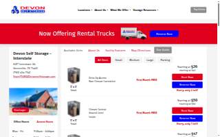 Devon Self Storage Greenville, Texas website