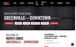 Ruth's Chris Steak House of Greenville website