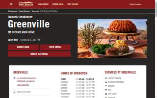 Outback Steakhouse of Greenville website