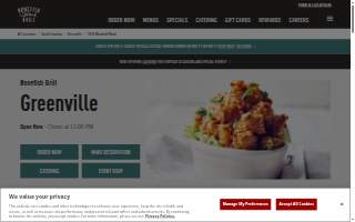 Bonefish Grill of Greenville website