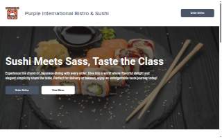 Purple International Bistro & Sushi website