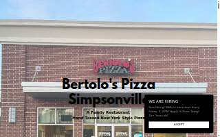 Bertolo's Pizza website