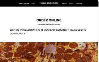 Pebble Creek Pizza website