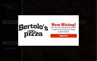 Bertolo's Pizza on Pelham website