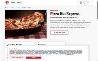 Pizza Hut Express of Greenville website