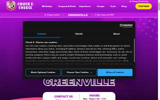 Chuck E. Cheese of Greenville website