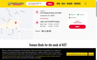 Hungry Howie's Pizza of Greenville website