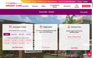 Prisma Health Urgent Care-Verdae of Greenville website