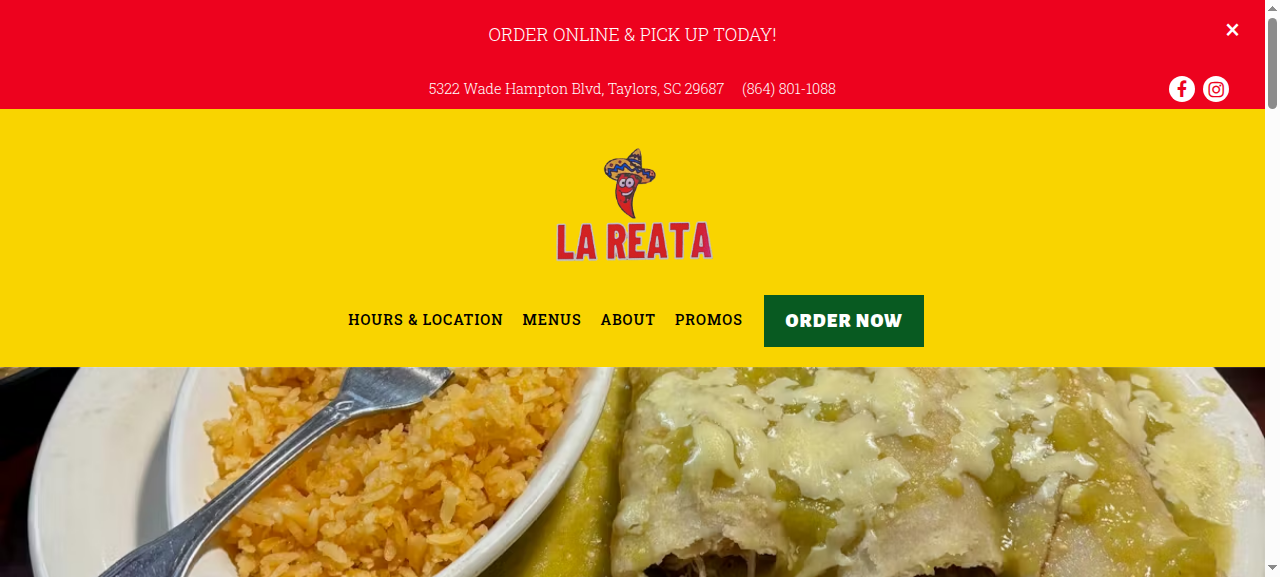 La Reata Taqueria Mexican Restaurant website