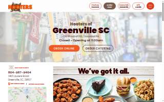 Hooters website