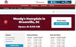 Wendy's of Greenville website