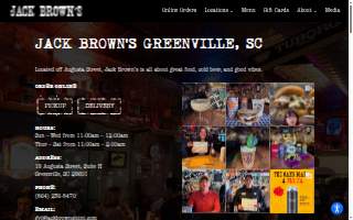 Jack Brown's Beer & Burger Joint Greenville SC website