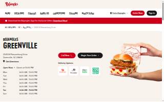 Bojangles of Greenville website