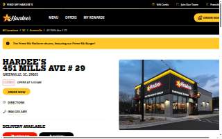 Hardee's of Greenville website