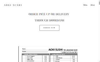 Aoki Sushi website