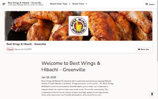 Best Wings & Hibachi website