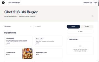 Chef 21 Sushi Burger Simpsonville website
