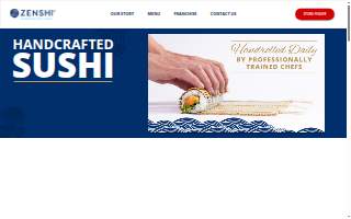 ZENSHI Handcrafted Sushi of Greenville website