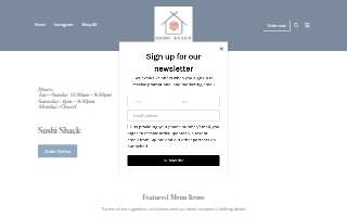 Sushi Shack website