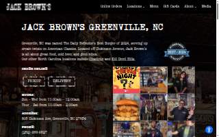 Jack Brown's Beer & Burger Joint Greenville NC website