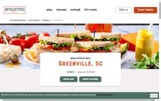 McAlister's Deli of Greenville website