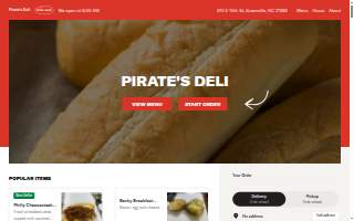 Pirate's Deli website