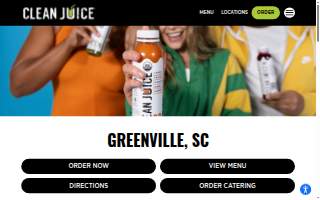 Clean Juice of Greenville website