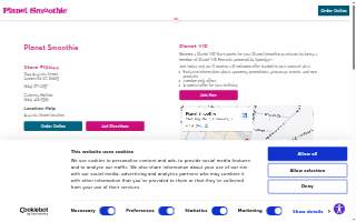 Planet Smoothie of Greenville website
