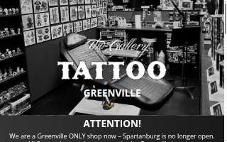 The Gallery Tattoo Greenville website