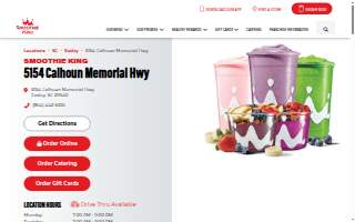 Smoothie King of Easley website