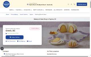 Nothing Bundt Cakes of Taylors website