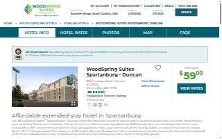 WoodSpring Suites Spartanburg - Duncan website