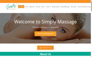 Simply Massage website