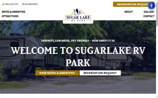 Sugar Lake RV Park (55+ Park) website