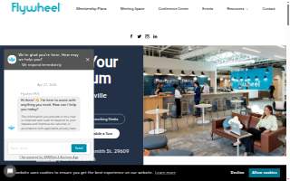 Flywheel Coworking Greenville website