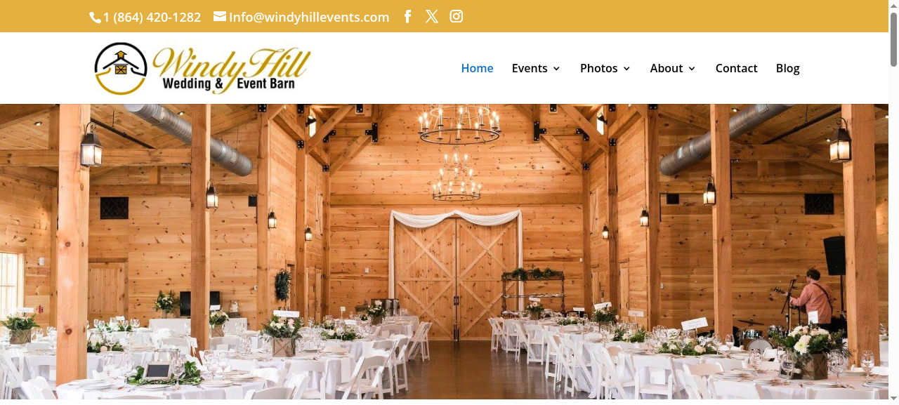 Windy Hill Wedding & Event Barn website
