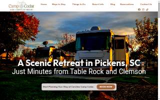 Carolina Camp Cedar Golf, Cabin & RV Resort website