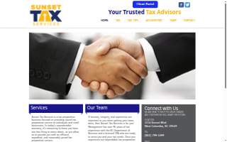 Sunset Tax Services website