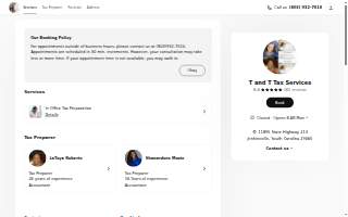 T&T Tax Services website