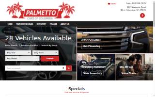 Palmetto Cars of Columbia website