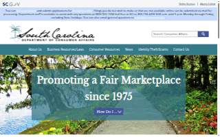 South Carolina Department Of Consumer Affairs website