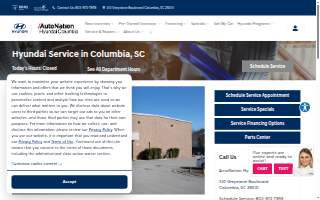 AutoNation Hyundai Columbia Service Center website
