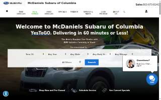 McDaniels Subaru of Columbia website