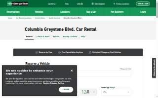 Enterprise Rent-A-Car of Columbia website